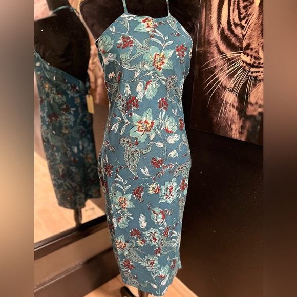 💕NWT- BEAUTIFUL BAND OF THE FREE TEAL HALTER DRESS SZ XS💕 - Picture 7 of 10